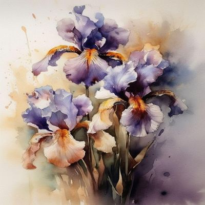 NineTribe Basics Watercolor Iris Flower Cross Stitch Kits for Beginners Stamped Cross-Stitch Supplies Needlework DIY 11CT 3 Strands Eco Cotton Thread Printed DIY Needlepoint Kits 4050cm (CU94), As described