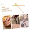 TEHAUX 2pcs Wooden Handle Pottery Tools Brush Metal Brush Head Clay Carving Tool for Polymer Clay Sculpting view 2