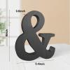 WOODOUNAI 6 Inch Rustic Black Wood Letters Unfinished Wood Letters for Wall Decorative Black Retro Standing Letters Sign Board Decoration for Craft Home Party Projects (&) view 2