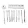 Pissente Leather Craft Punch Tool Kit 11Pcs, for Leather Steel Material, 2 Hole Punches(2.5Mm+3Mm), Riet Setting Tool for Craft Projects, Repair, Handcrafts view 1