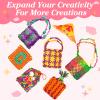 Naozinebi White Loom Loops Potholder White Weaving Loom Loops Potholder Loop Elastic Weaving Craft for Mother's Day DIY Flexible Kit Light Color Weave Crafts for Kids Adults DIY Crafts Supplies view 4