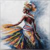 NineTribe Basics Watercolor African Woman Cross Stitch Kits for Beginners Stamped Cross-Stitch Supplies Needlework DIY 11CT 3 Strands Cotton Thread Printed DIY Needlepoint Kits 4050cm (YP202) view 1