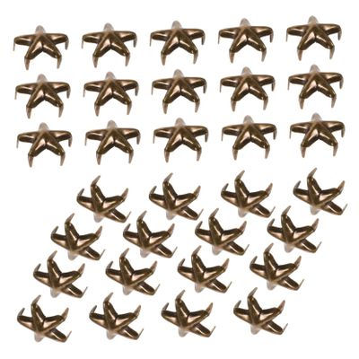 TEHAUX 100pcs Star Rivets for Leathercraft Decorative for Shoes Bags Clothing Hollow Punk Style Accessories Antique Finish