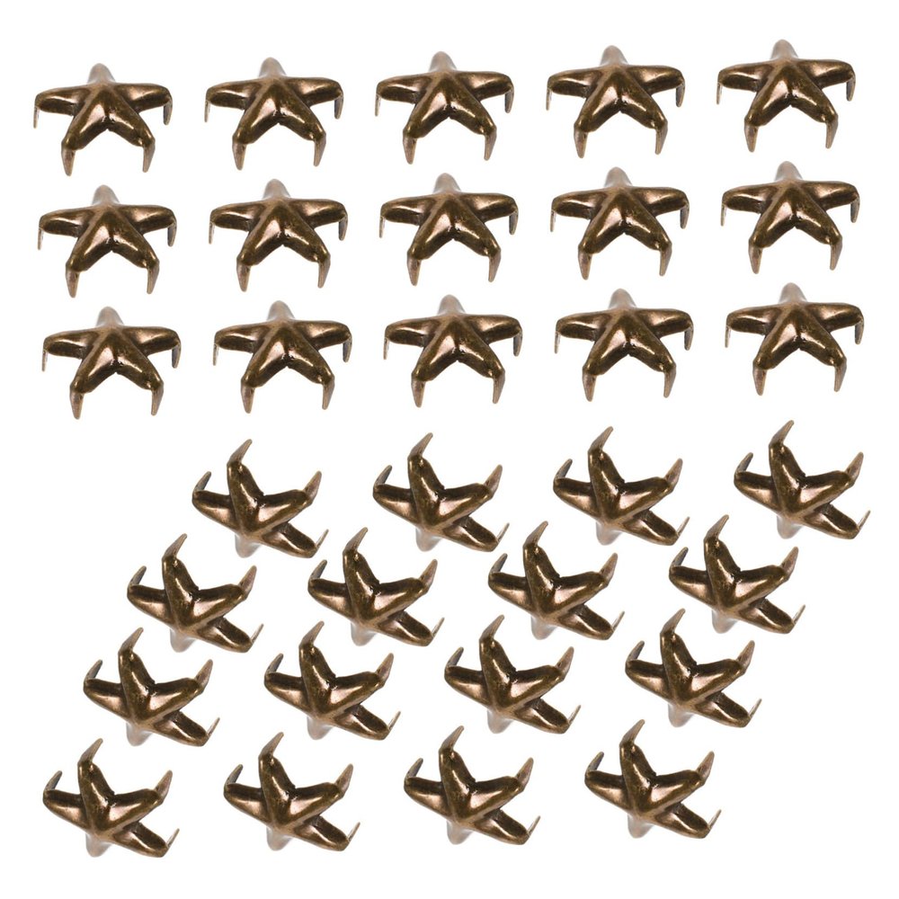 TEHAUX 100pcs Star Rivets for Leathercraft Decorative for Shoes Bags Clothing Hollow Punk Style Accessories Antique Finish