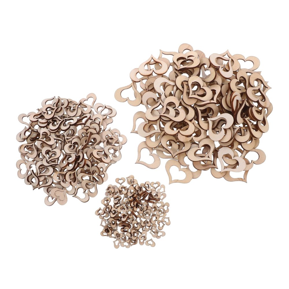 STOBAZA 300pcs Heart Decor Wooden Cutouts Heart Shaped Wood Craft for Home DIY Decorations