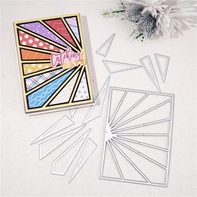 Ammsochy Cutting Dies Metal Stencils Scrapbooking Tools Flowers Lace Frame DIY Embossing Template for Paper Card Making Album Arts Crafts Supplies (Sun Frame-14x10cm)