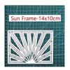 Ammsochy Cutting Dies Metal Stencils Scrapbooking Tools Flowers Lace Frame DIY Embossing Template for Paper Card Making Album Arts Crafts Supplies (Sun Frame-14x10cm) view 4