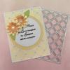 Ammsochy Cutting Dies Metal Stencils Scrapbooking Tools Flowers Lace Frame DIY Embossing Template for Paper Card Making Album Arts Crafts Supplies (Square hollow background-11.1x14.3cm) view 1