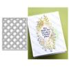 Ammsochy Cutting Dies Metal Stencils Scrapbooking Tools Flowers Lace Frame DIY Embossing Template for Paper Card Making Album Arts Crafts Supplies (Square hollow background-11.1x14.3cm) view 2