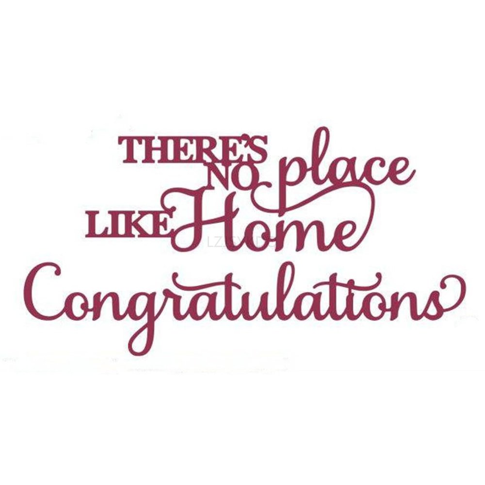 no Place Like Home Die Cuts for Card Making, Congratulations Metal Cutting Dies for Paper Scrapbooking, DIY Stencils for Album Party Wedding Festivals Decoration