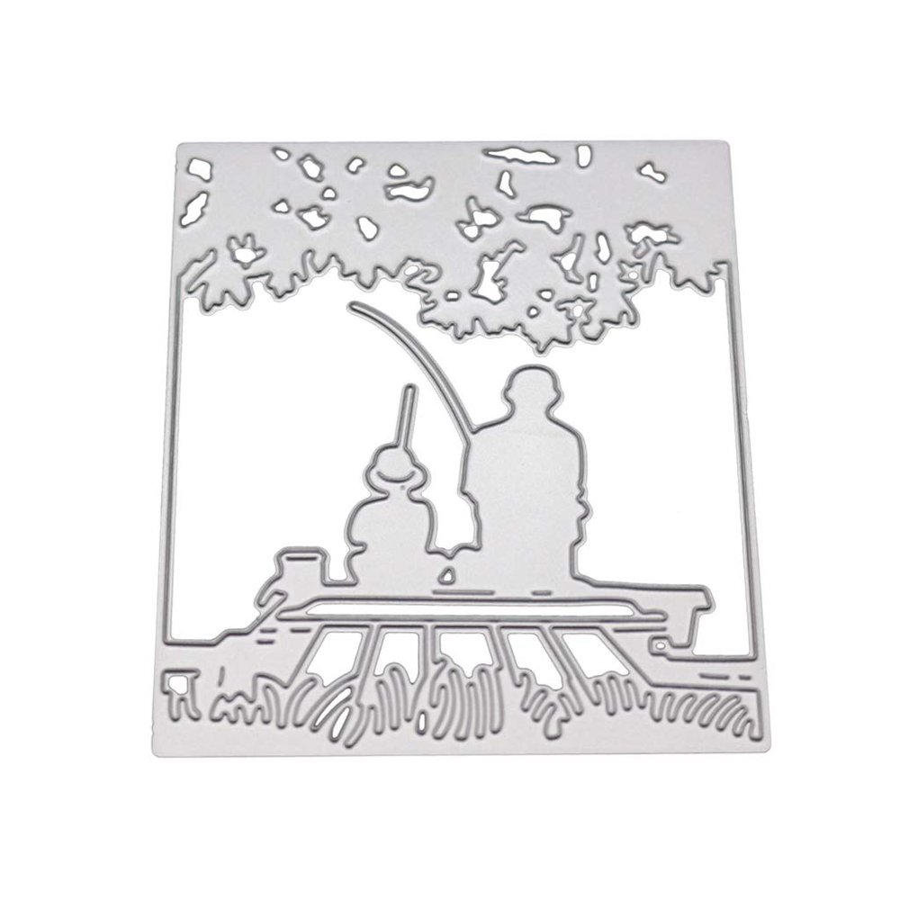 atcdfuw Fishing Metal Cutting Dies Stencil DIY Scrapbooking Album Stamp Paper Card Embos Die Cuts for Earrings