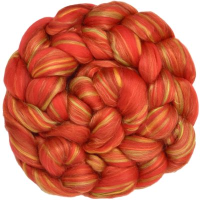 Merino Silk Luxe Tonal Designer Blend. Superfine Merino, Mulberry Silk, Tussah Silk. Top Roving for Spinning or Felting. Crimson Bliss 1oz