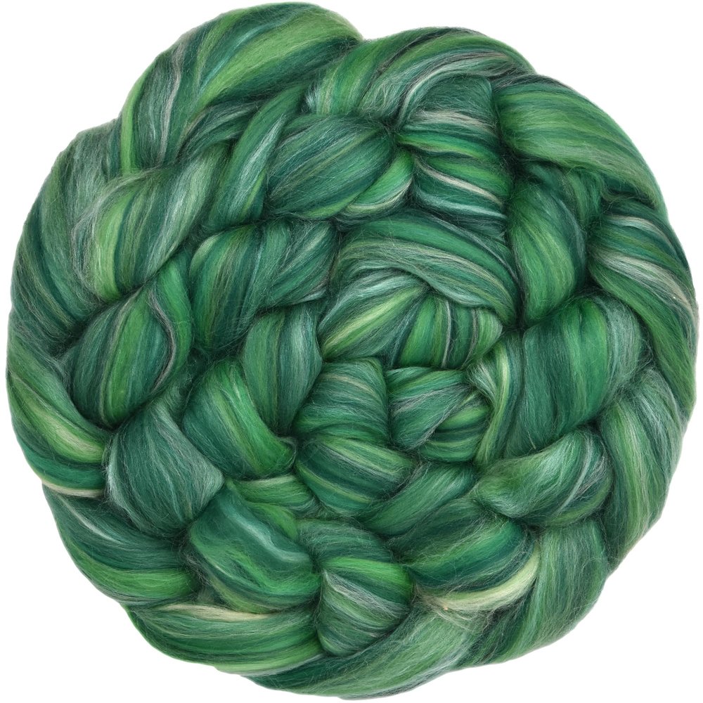 Merino Silk Luxe Tonal Designer Blend. Superfine Merino, Mulberry Silk, Tussah Silk. Top Roving for Spinning or Felting. Eden 1oz