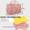 Cupohus Art Organizer Craft Storage Tote Bag with Pockets and Handles, Oxford Fabric Carrying Caddy for Teacher, Officer, Artist, Traveler, and more Pink view 3