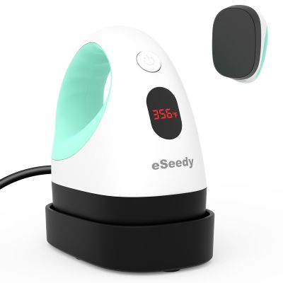 eSeedy Mini Heat Press Machine, 3 Heat Settings& Fast Heating, 15 Mins Auto-Off, Insulated Safety Base, Mini Iron for Crafting, T Shirts, Hats, Heating Transfer Projects(White Green)