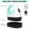 eSeedy Mini Heat Press Machine, 3 Heat Settings& Fast Heating, 15 Mins Auto-Off, Insulated Safety Base, Mini Iron for Crafting, T Shirts, Hats, Heating Transfer Projects(White Green) view 2