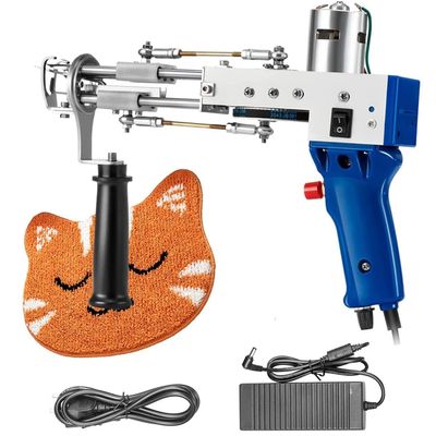 Tufting Gun with Cut Pile and Loop Pile 2in1, Rug Making Gun Art Carpet Weaving Flocking Knitting Automatic Electric Machine Tufting Gun for Handmade DIY Beginners