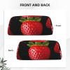 LZQPOEAS Strawberry Pencil Case Leather Pen Bag Travel Makeup Bag Zipper Organizer Bag for Women Men view 3