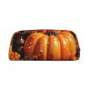 LZQPOEAS Pumpkin Autumn Blessings Pencil Case Leather Pen Bag Travel Makeup Bag Zipper Organizer Bag for Women Men view 1