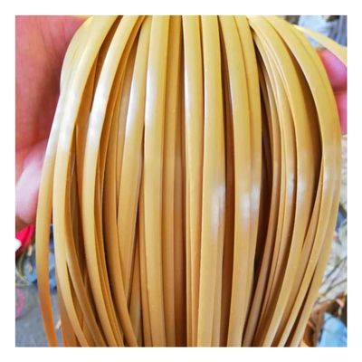 homeemoh 5mm Flat Synthetic Rattan Weaving Material, 10 Meters Plastic Rattan Roll Wicker Repair Kit for DIY Home Furniture Basket (Light Orange)