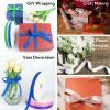 HimBen 5/8 Inch 100 Yards Solid Grosgrain Ribbon Green, Polyester Fabric Ribbon 1 Roll for Gift Wrapping, Package, Wedding Party Decoration, Craft and Sewing, Hair Bows DIY Projects, Floral view 3