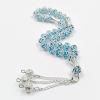 ALBASHAN Tasbih Blue Crystal Muslim Prayer Bead Islamic eid Gifts misbaha Accessories car Hanging on The Rear View Mirror (8mm x 33beads) view 4