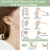 Beebeecraft 1 Box 30Pcs 3 Styles Post Studs Earrings with Loop 18K Gold Plated Cubic Zirconia Teardrop Rectangle Stud Earring Findings and 30Pcs Butterfly Earring Backs for Jewellery Making view 2