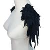 Embroidery AppliqueBridal Lace2PCS/Set Embroidery Angel Wing Applique Sewing Flower Collar Patch for Wedding Party Gown Bridal Dress Clothes DIY Crafts (Color : Black) view 1