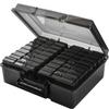 Haundry Photo Storage Box with 16 Inner 4" x 6" Photo Case, Portable Storage Organizer with Handle Craft Keeper for Picture, Stickers, Stamps, Screws, Hair Clips, Black view 1