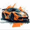 NineTribe Basics Watercolor Sports Car Cross Stitch Kits for Beginners Stamped Cross-Stitch Supplies Needlework DIY 11CT 3 Strands Cotton Thread Printed DIY Needlepoint Kits 4050cm (sm147) view 1