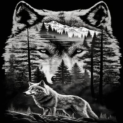 Parbamll 5D Wolf King Diamond Painting Beginner Diamond Painting Kits Adult Forest Scenery Crystal Rhinestone Painting Home Wall Decor and Office Decor Handmade Art Diamond Painting 12 * 18inch