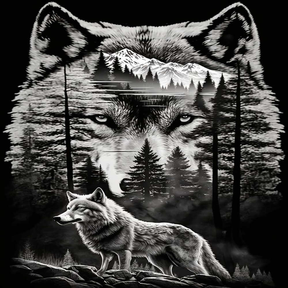 Parbamll 5D Wolf King Diamond Painting Beginner Diamond Painting Kits Adult Forest Scenery Crystal Rhinestone Painting Home Wall Decor and Office Decor Handmade Art Diamond Painting 12 * 18inch