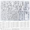 EuTengHao Silver Slider Clasp Kit for Beading, Tube Slide Cord Ends with Lobster Clasp, Chain Extender, Jewelry Findings for Beading Necklace Bracelet Making (6 Sizes, Bright Silver, 540Pcs) view 1
