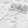 EuTengHao Silver Slider Clasp Kit for Beading, Tube Slide Cord Ends with Lobster Clasp, Chain Extender, Jewelry Findings for Beading Necklace Bracelet Making (6 Sizes, Bright Silver, 540Pcs) view 3