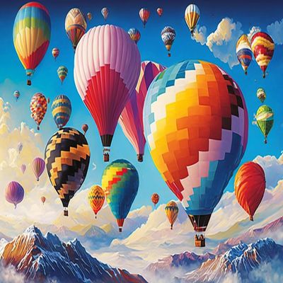 5D Diamond Painting,Fun Handmade for Adults,Hot Air Balloon Oil Painting Set is Suitable for Enhancing The Perception of Color for Room Decor Bathroom Decor 16x24inch