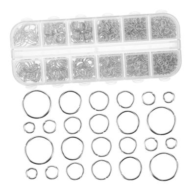 TEHAUX 1200pcs Iron Jump Rings for Jewelry Making Open Metal Rings for Necklace Bracelet Keychain DIY Crafts Durable Crafting Accessories