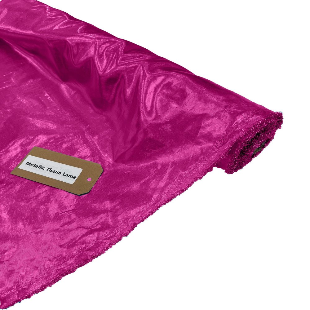 Backdrop King Inc, Metallic Shiny Light Weight Tissue Lame Fabric/Sewing Craft Wedding Party Draping Supplies/Banners (Fuchsia, 9 Yards)