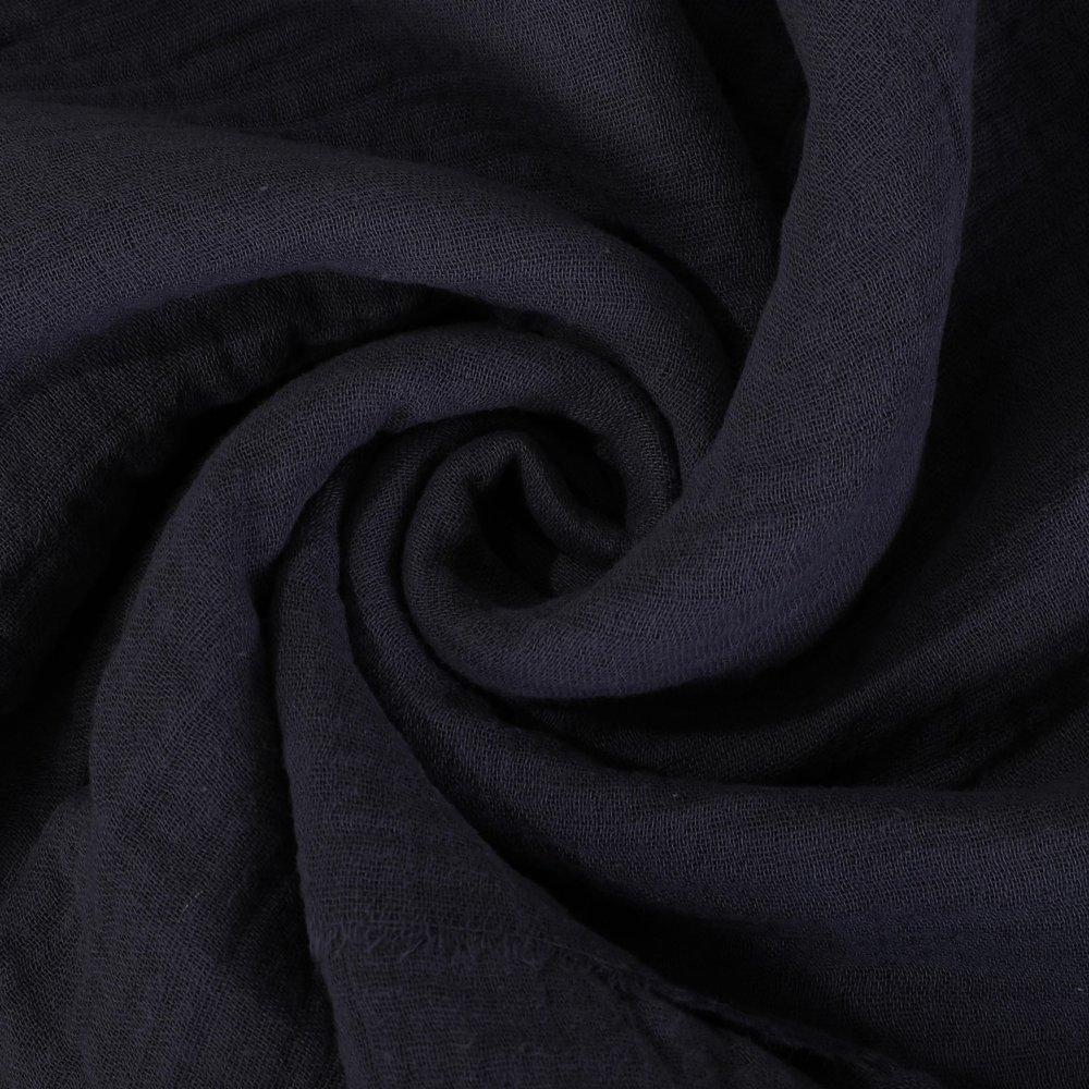 JLIKA 100% Cotton Double Gauze Muslin Fabric by The Yard, Crinkle Fabric, Swaddle Fabric, Cheesecloth Fabric, Choose from 40 Colors (Dark Gray), 60 Inches
