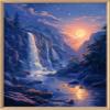 Leczany Cross Stitch Patterns Stamped Kit for Beginners | Embroidery Supplies DIY Craft Kit Needlepoint for Adults Starter | 11CT, 3 Strands | Moonlit Night Creek 15.8x20.9 inches view 1