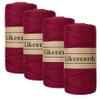 Likeecords 4 Skeins of 4mm X 80m Single Strand Macrame Cord Handmade Decorations Softer Natural Cotton Bohemia DIY Wall Hanging Plant Hanger Craft Knitting Cord Rope(Dark Red) view 1
