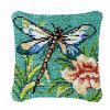 clubevy Latch Hook Pillow Kit for Adults Kids DIY Throw Pillow Cover Printed Canvas Dragonfly Pattern Handcraft Crochet Home Decor view 1