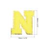 MECCANIXITY 3Pcs Chenille Letters Patches Large Size 3.15"x2.76" Iron-on Letters N Golden Glitter Embroidered Patches for Clothing, Shoe, Hats, Backpacks (Yellow) view 2