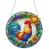 DIY Acrylic Diamond Art Painting Wreath Kits Special Shape Rhinestone Diamond Art Window Pendants Hanging Home Garden Wall Kits Double-Sided Pattern (Single Side Point Drill) -#02-Rooster view 1
