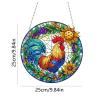 DIY Acrylic Diamond Art Painting Wreath Kits Special Shape Rhinestone Diamond Art Window Pendants Hanging Home Garden Wall Kits Double-Sided Pattern (Single Side Point Drill) -#02-Rooster view 3