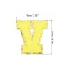 MECCANIXITY 3Pcs Chenille Letters Patches Large Size 3.15"x2.95" Iron-on Letters V Golden Glitter Embroidered Patches for Clothing, Shoes, Hats, Backpacks, (Yellow) view 2