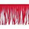 uxcell 1 Yard 10 Inch Faux Suede PU Leather Fringe Trim Double Side Leather Sewing Tassel Fringe for DIY Sewing Dress Crafts Skirt Decoration, Bright Red view 1