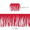 uxcell 1 Yard 10 Inch Faux Suede PU Leather Fringe Trim Double Side Leather Sewing Tassel Fringe for DIY Sewing Dress Crafts Skirt Decoration, Bright Red view 2