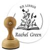 Custom Wood Library Hand Stamp - Style 073 - Great for Customizing Books, Ex Libris, Personalized Journals and More. view 1