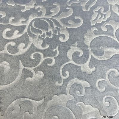 Vails Ice Blue Brocade Velvet Fabric Cut by the Yard, Ideal Embossed Material for Upholstery Coaches and Chairs, Drapery, Pillows, Slipcovers, Tablecloths, Sewing, DIY, Etc