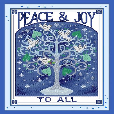 Qeerysew Cross Stitch Kits Stamped Full Range of Embroidery Starter Kits for Beginners DIY- Printed kit Wishing Tree(Printed) 11CT15.7x19.7inches